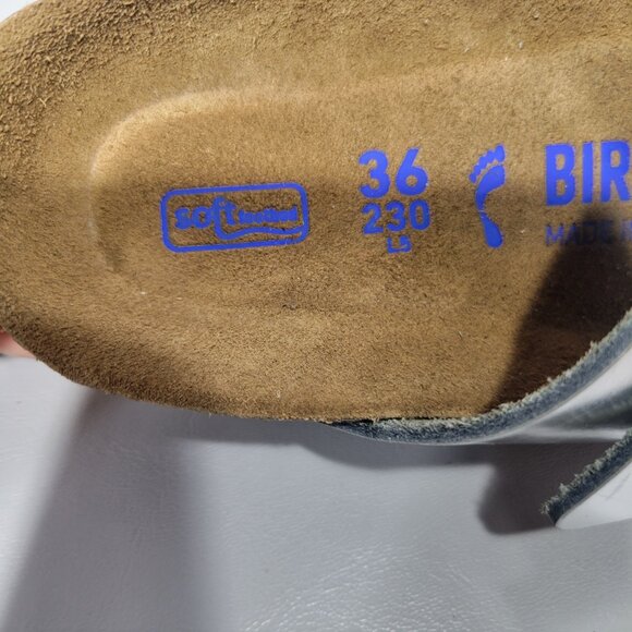 Birkenstock Arizona Soft Womens Size US 5 Silver Finish Birko-Flor Slide Sandal - Picture 15 of 15